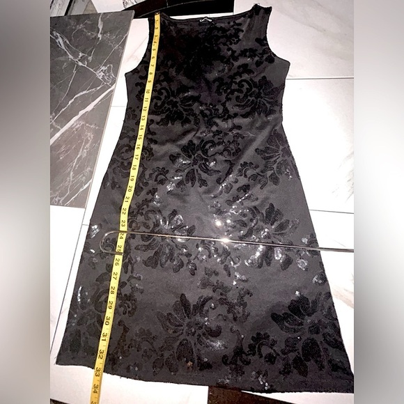 Bebe Black Sequin Cocktail Dress Sleeveless Size Small Like New - Picture 9 of 9